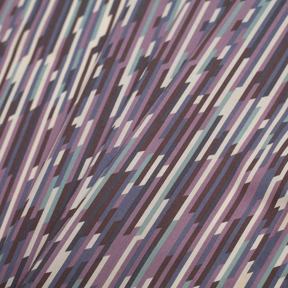 Liberty Of London Mike Purple/Blue Stretch Cotton Poplin Folded