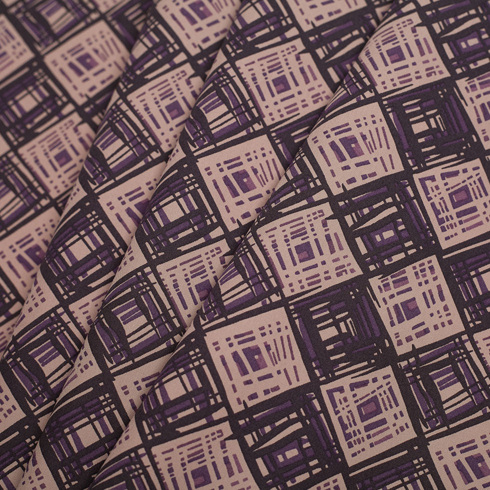 Liberty of London Rhian Beige/Purple Cotton Poplin - Folded