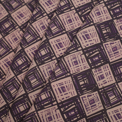 Liberty of London Rhian Beige/Purple Cotton Poplin - Folded