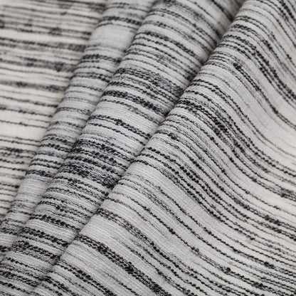 Black/White Textural Striated Cotton Blend Folded