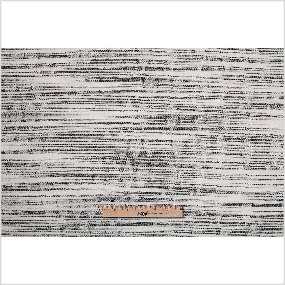 Black/White Textural Striated Cotton Blend Full