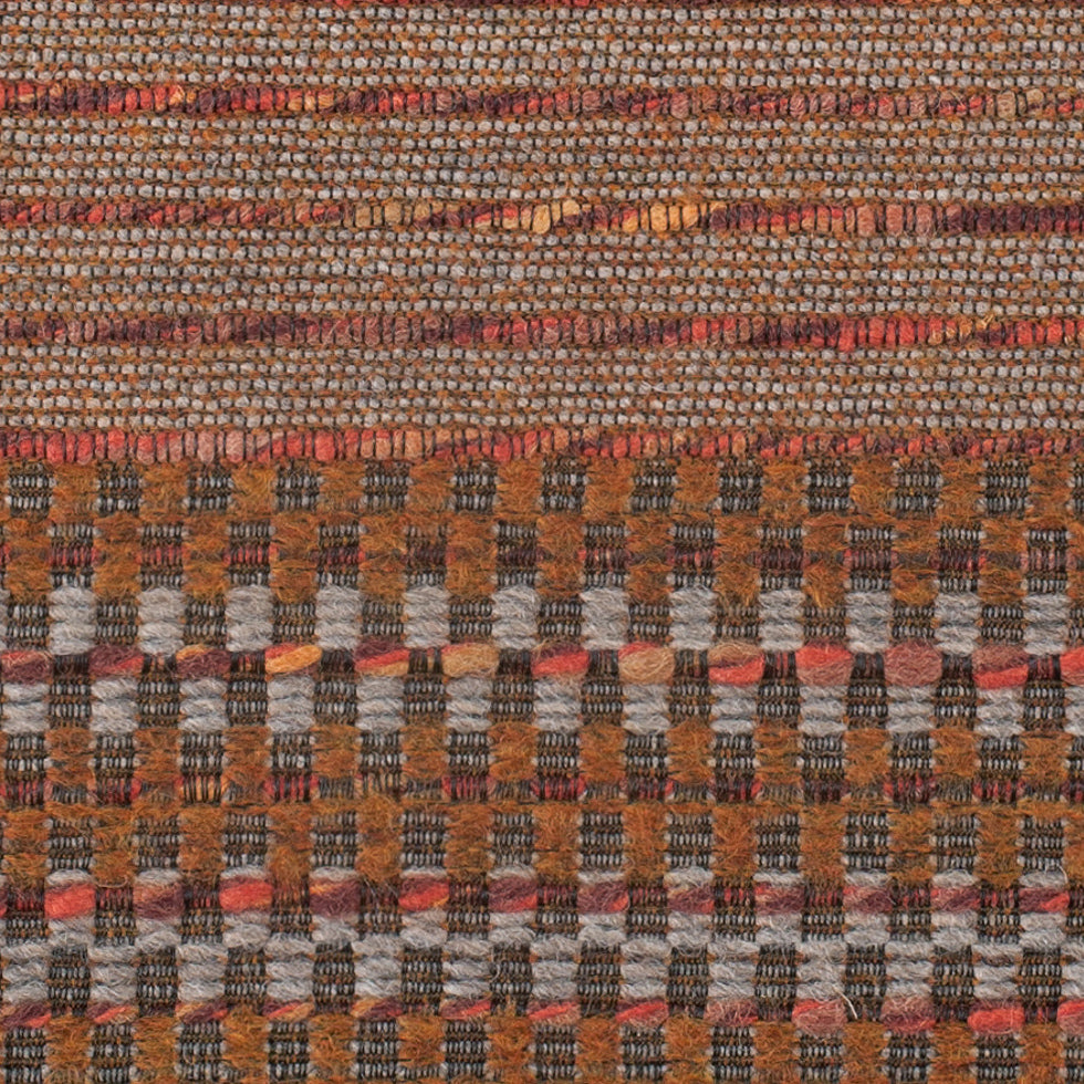 Rust Dimensional Stripes Blended Wool Tweed Detail