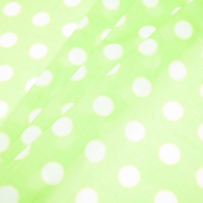 Cotton Voile - Lime Green Polka Dots Folded