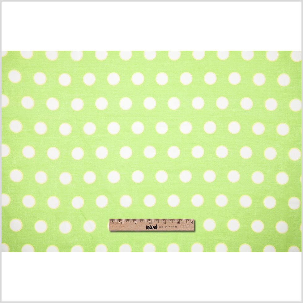 Cotton Voile - Lime Green Polka Dots Full
