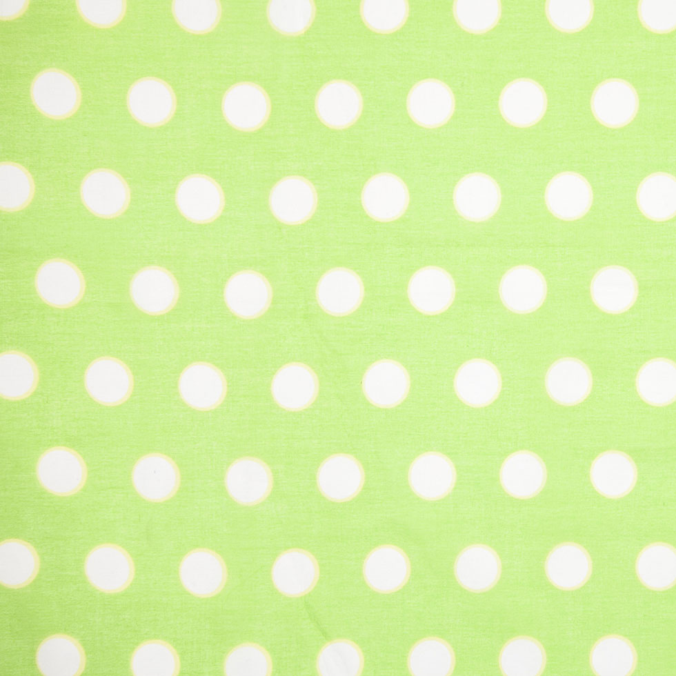 Cotton Voile - Lime Green Polka Dots