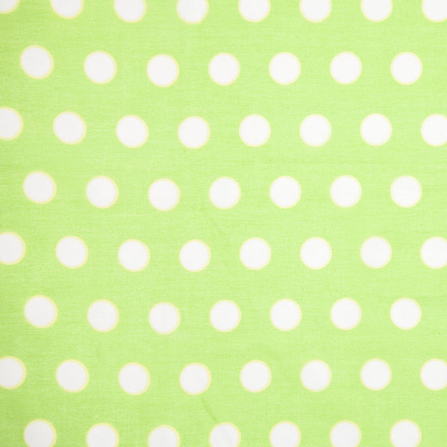Cotton Voile - Lime Green Polka Dots