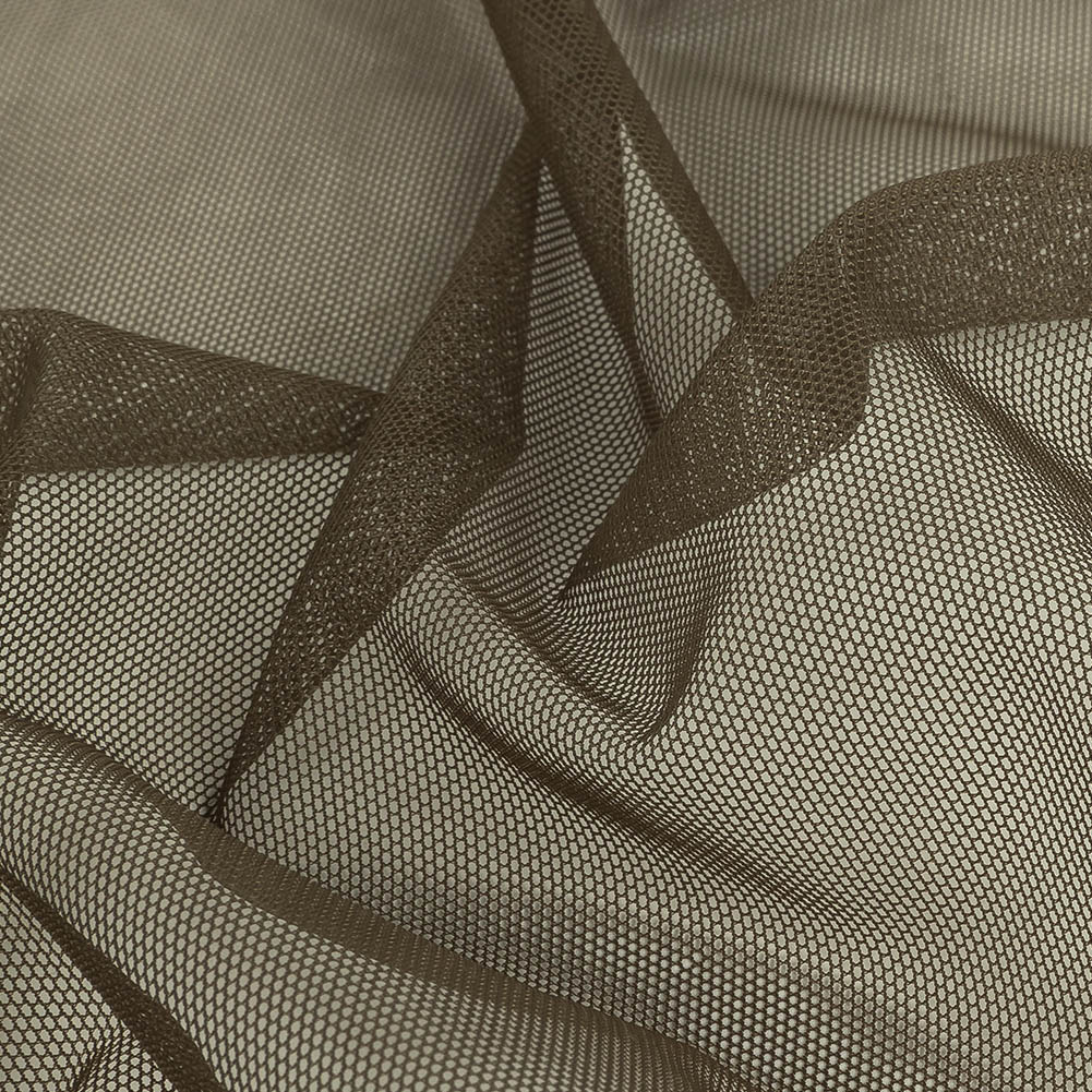 Mud Polyester Stretch Mesh - Detail