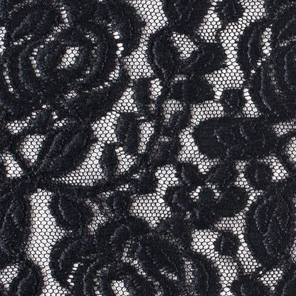 Black Rosette Lace Mesh - Detail