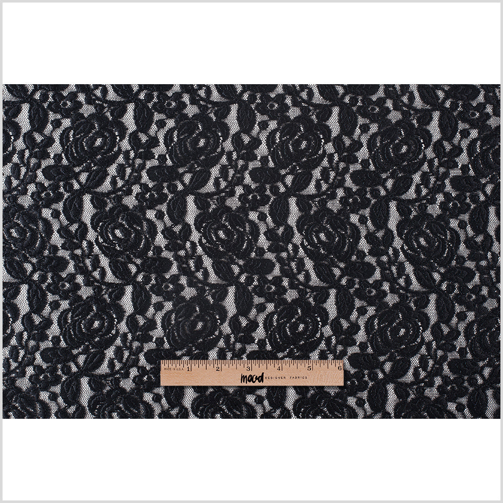 Black Rosette Lace Mesh - Full