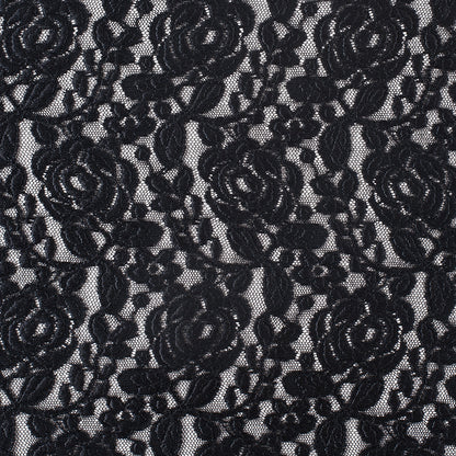 Black Rosette Lace Mesh