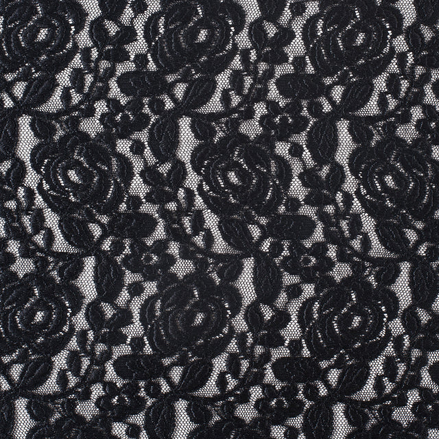 Black Rosette Lace Mesh