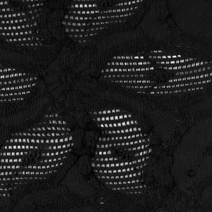 Black Polyester Blended Raschel Knit Detail