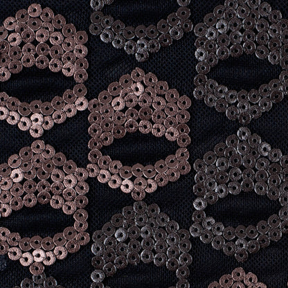 Dusty Rose/Pale Black Sequined Netting Detail