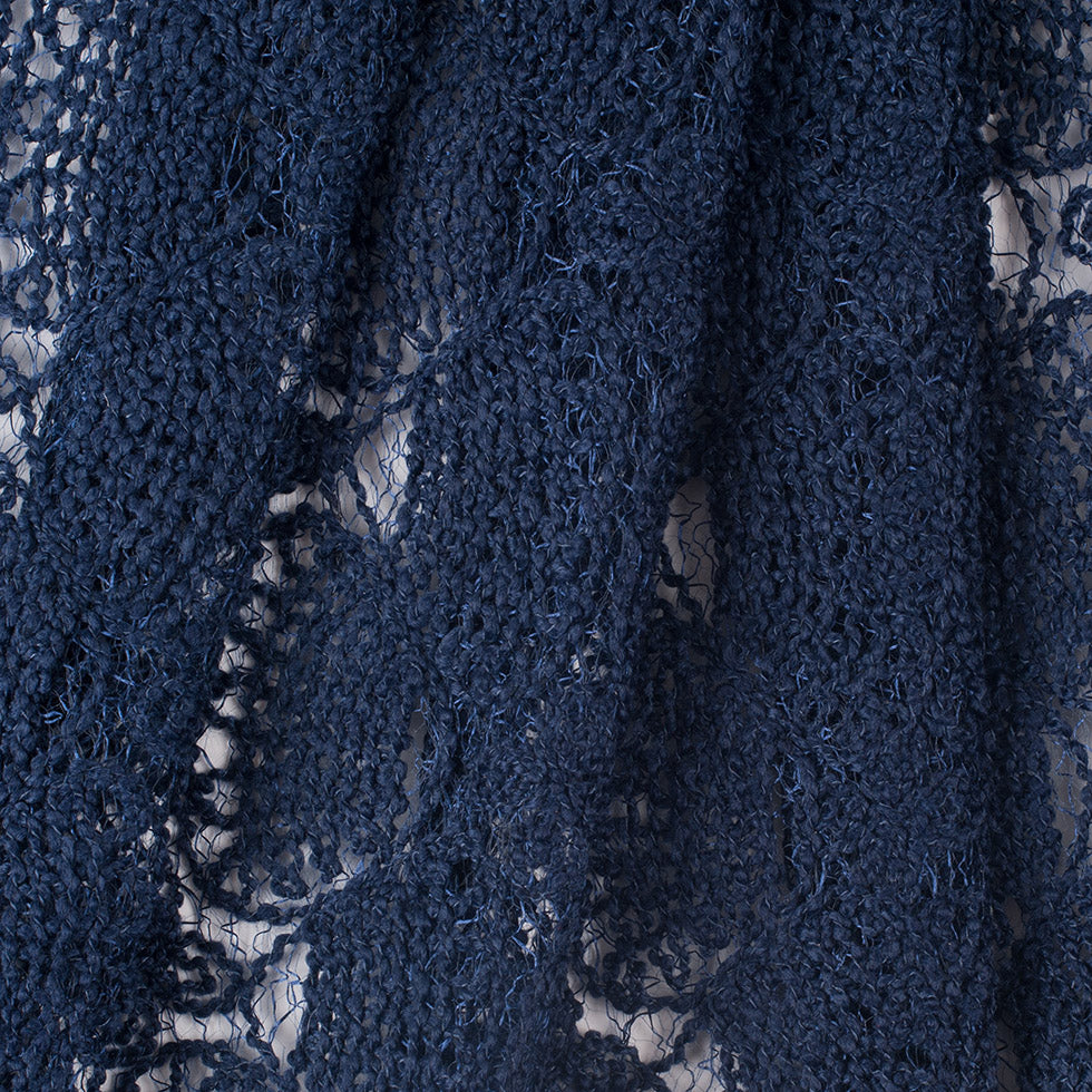 Novelty Polyester Lace - Navy Sea Shells Folded