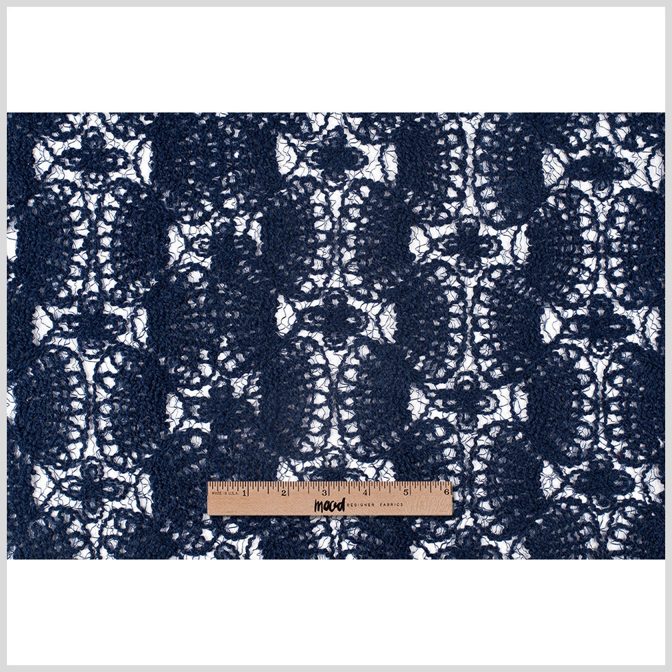 Novelty Polyester Lace - Navy Sea Shells Full