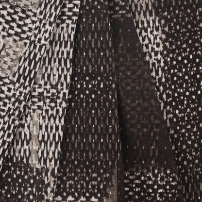 Multi Beige and Brown Abstract Geometric Viscose Jersey Knit Folded