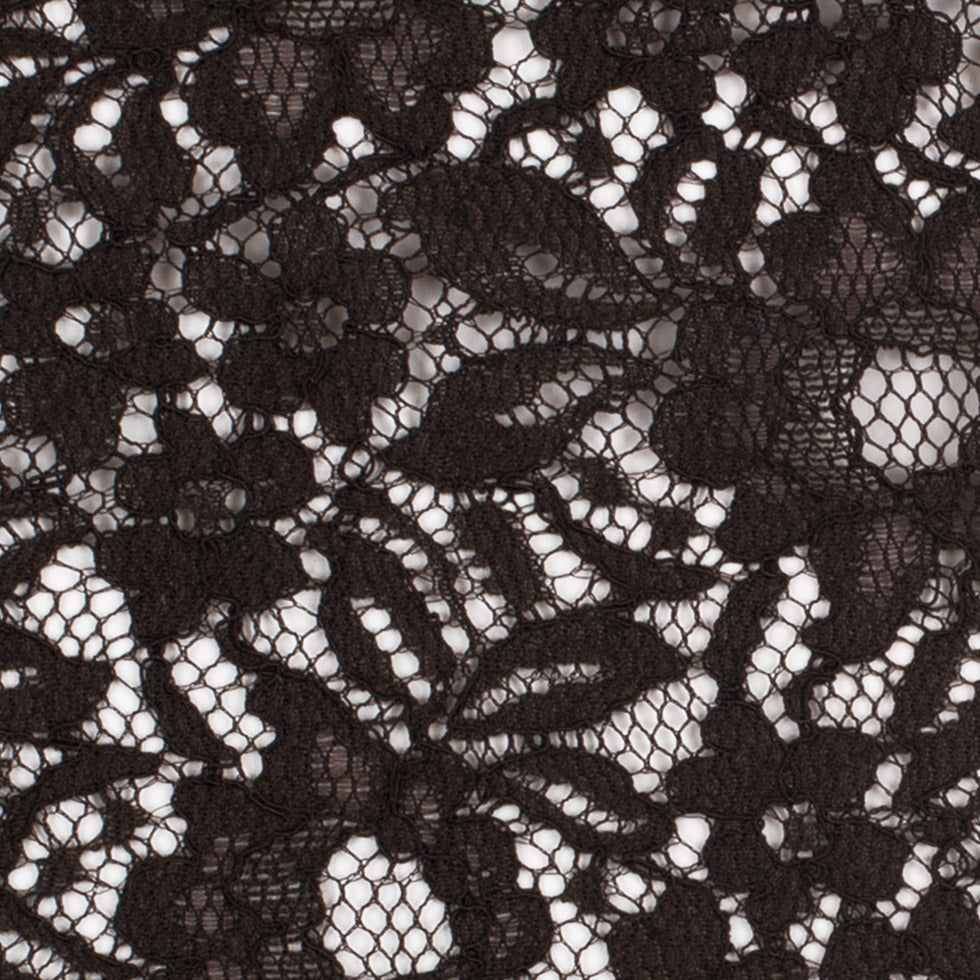 Dusty Brown Re-Embroidered Lace - Detail