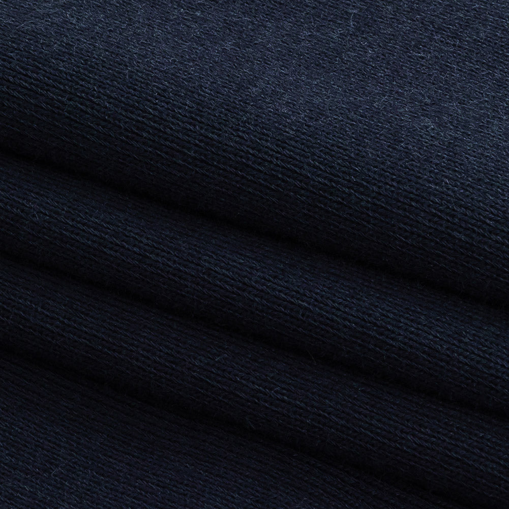 Navy 1x1 Cotton Rib Knit Folded