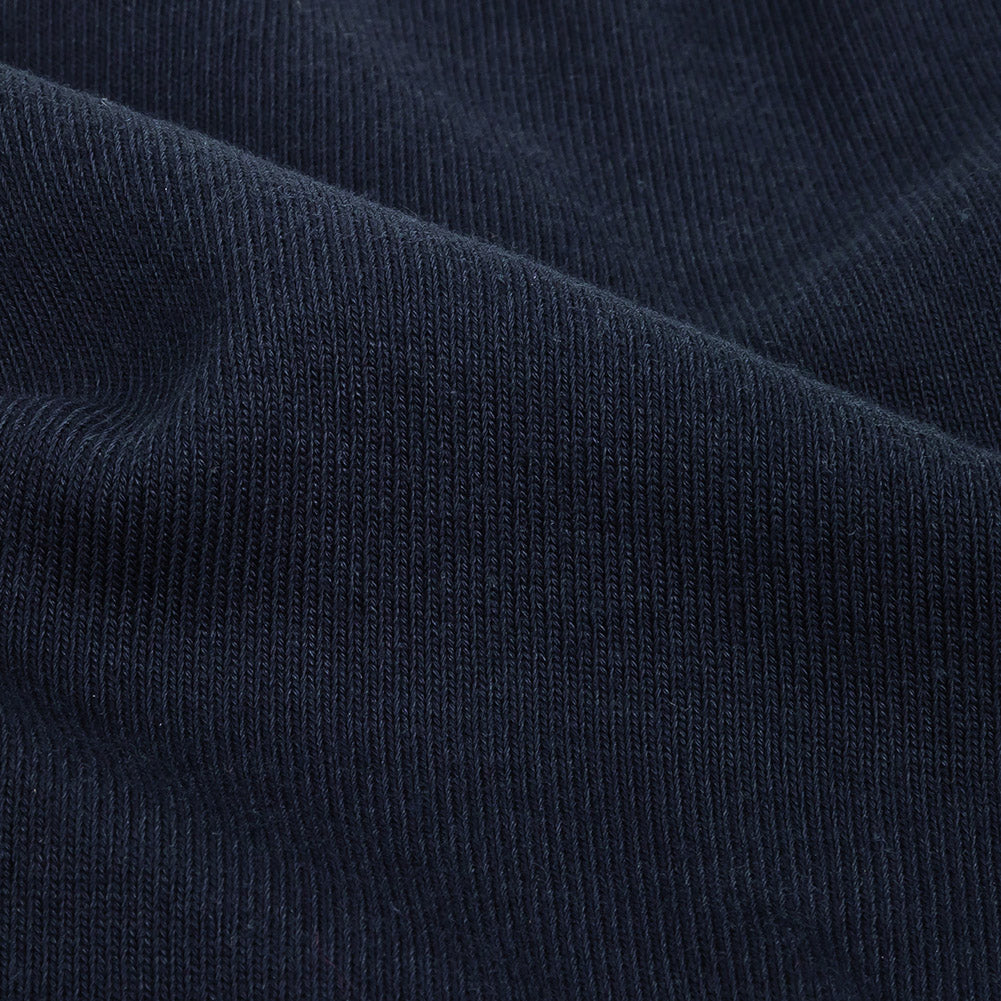 Navy 1x1 Cotton Rib Knit Detail