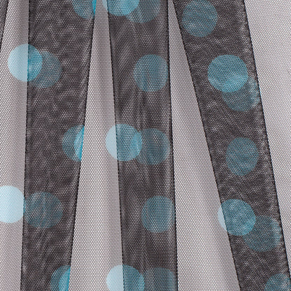 Black Coffee/Aqua Polka Dot Poly Mesh - Folded