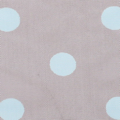 Black Coffee/Aqua Polka Dot Poly Mesh - Detail
