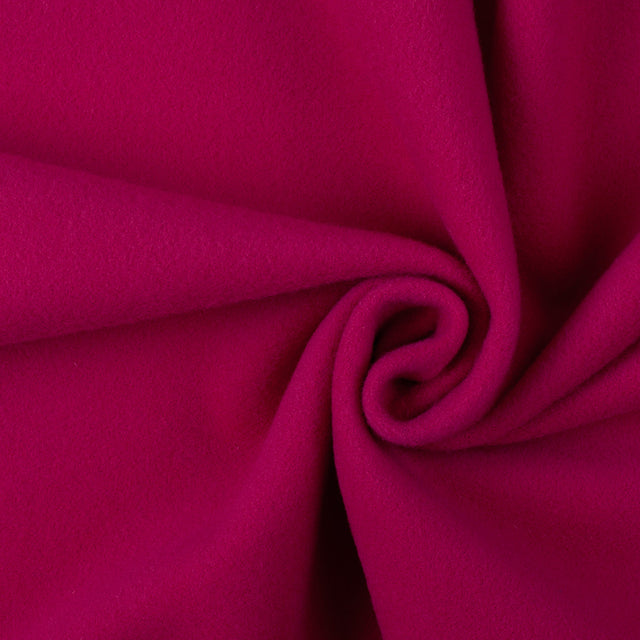 Wool/Cashmere Coating - Fuchsia, Made in Italy - Alberini Collection