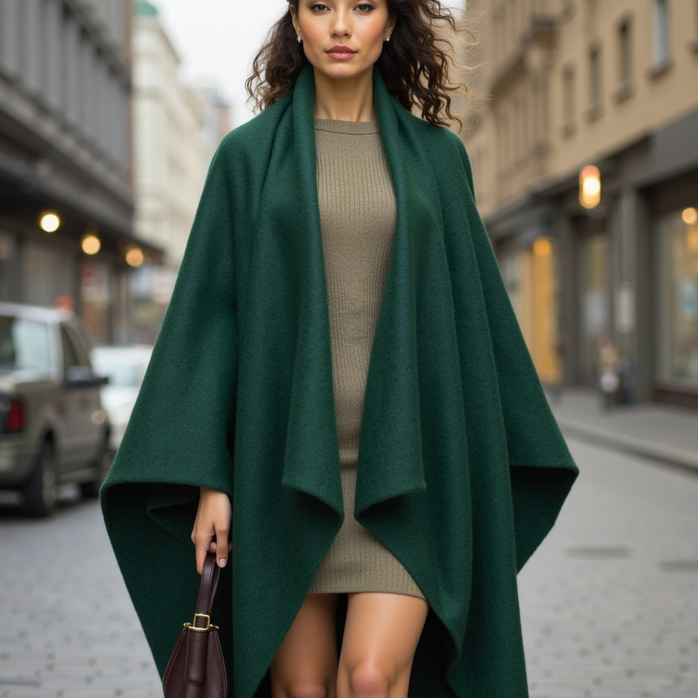 Wool and Cashmere Coating Made in Italy - Green - Alberini Collection - Editorial