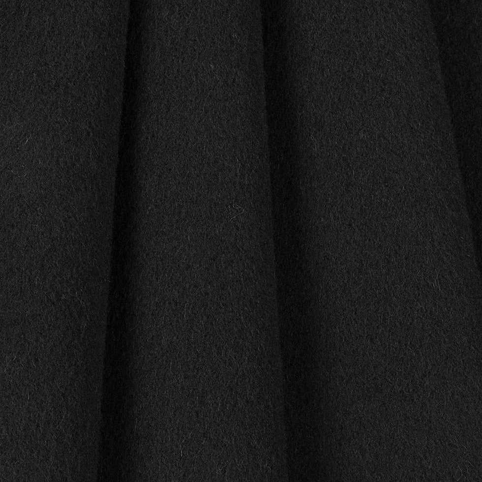 Wool/Cashmere Coating - Black, Made in Italy - Alberini Collection - Folded