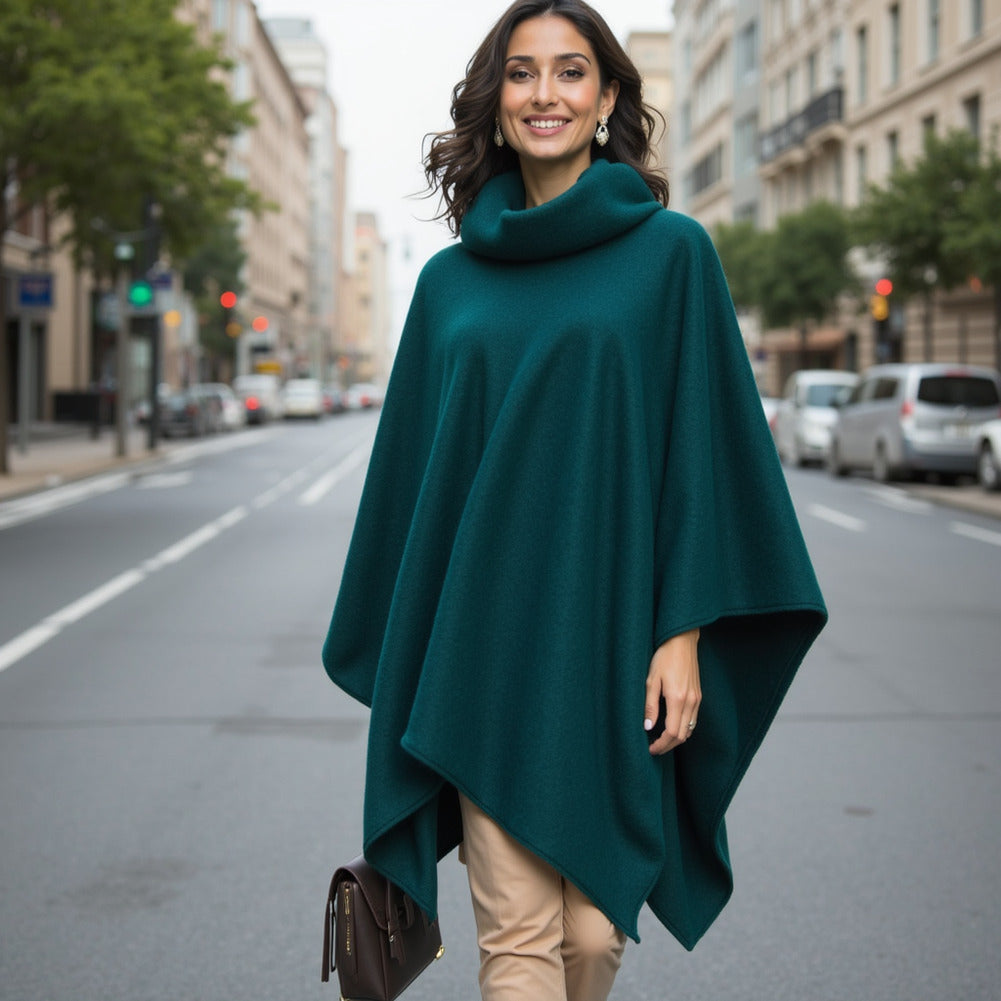 Wool and Cashmere Coating Made in Italy - Ocean Blue - Alberini Collection - Editorial