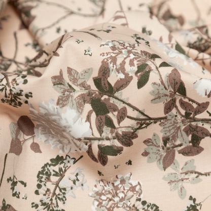 Sand/Ash/Olive Floral Stretch Combed Cotton Twill Detail