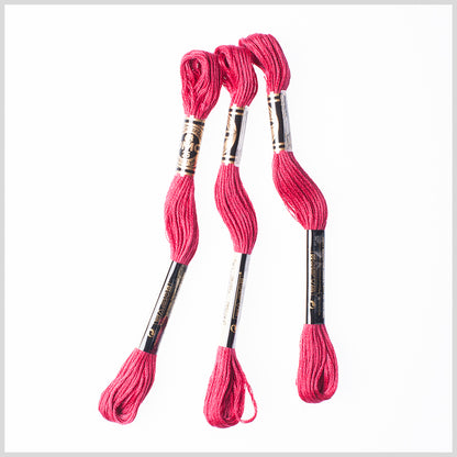 3-Pack DMC Size 6 Embroidery Floss #498 Dark Red (3 Pack)