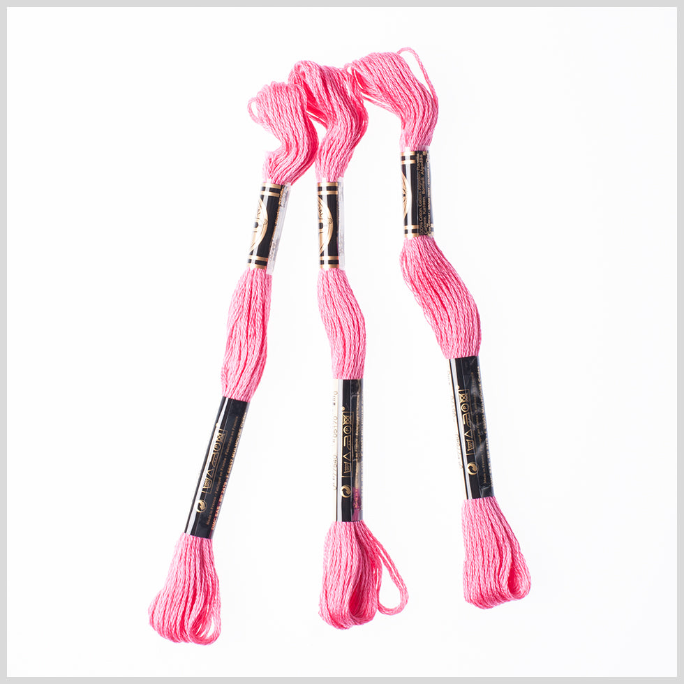3-Pack DMC Size 6 Embroidery Floss #602 Carmine Rose