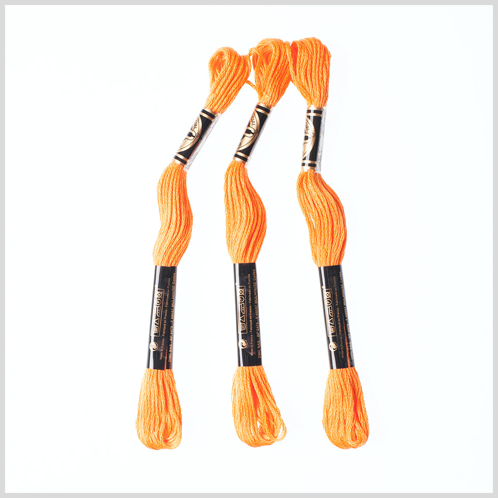 3-Pack DMC Size 6 Embroidery Floss #741 Medium Tangerine