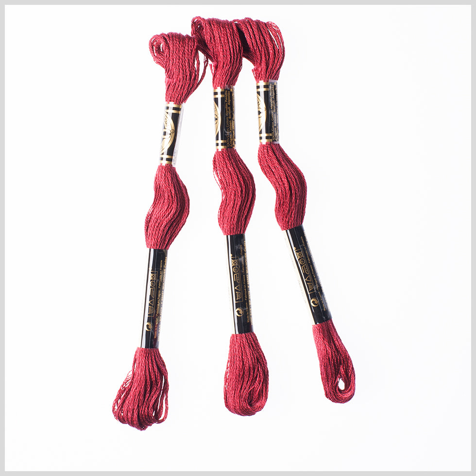 3-Pack DMC Size 6 Embroidery Floss #815 Medium Garnet
