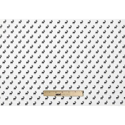 White/Black Reindeer Dense Combed Cotton Poplin Full