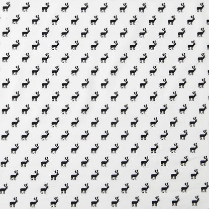 White/Black Reindeer Dense Combed Cotton Poplin
