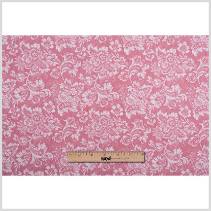 Dusted Brick Aruban Floral Rayon-Polyester Twill - Folded