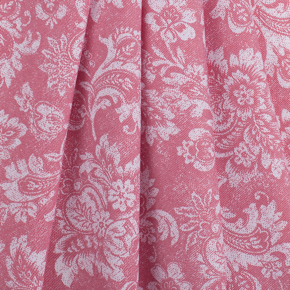 Dusted Brick Aruban Floral Rayon-Polyester Twill - Detail