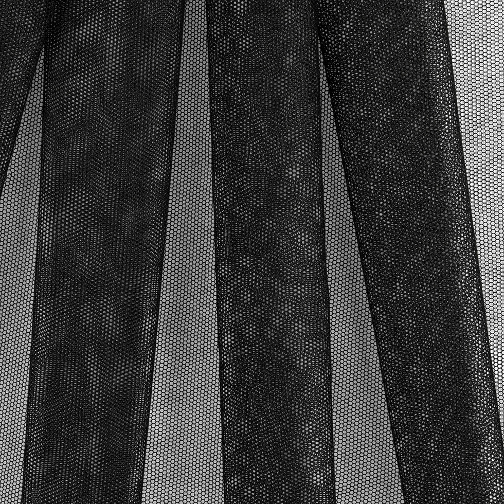 English Black Cotton Bobbinet-Tulle - Detail