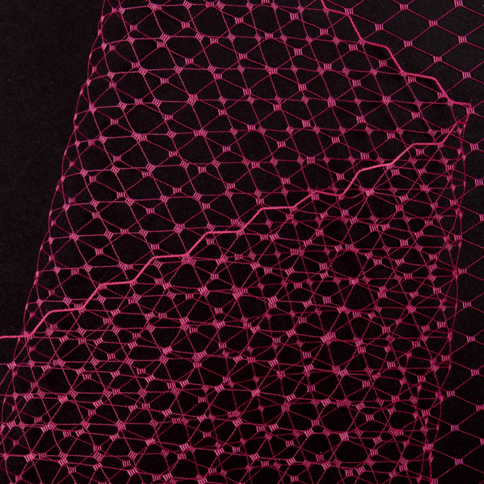 9 Fuchsia Nylon Russian Veiling - Folded