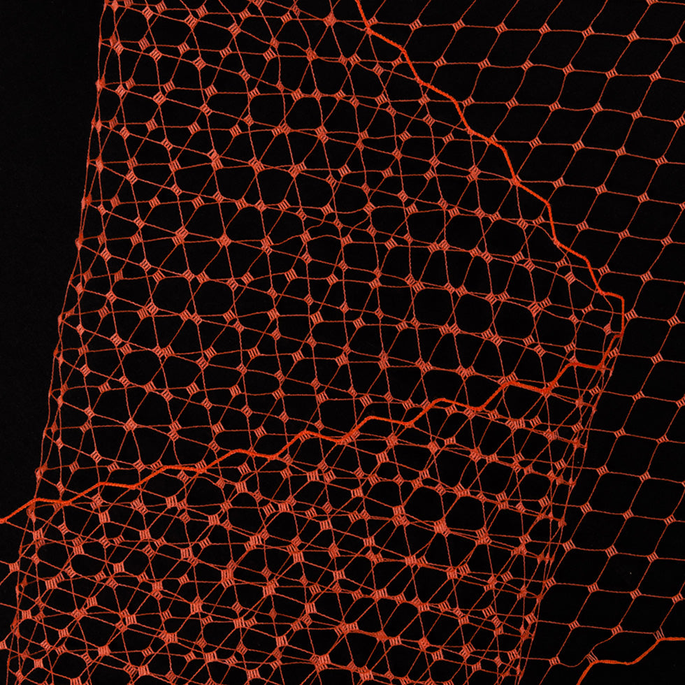 9 Tangerine Nylon Russian Veiling - Folded