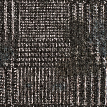 Black/Gray Glen Plaid Wool Knit w/ Fleece Backing - Detail