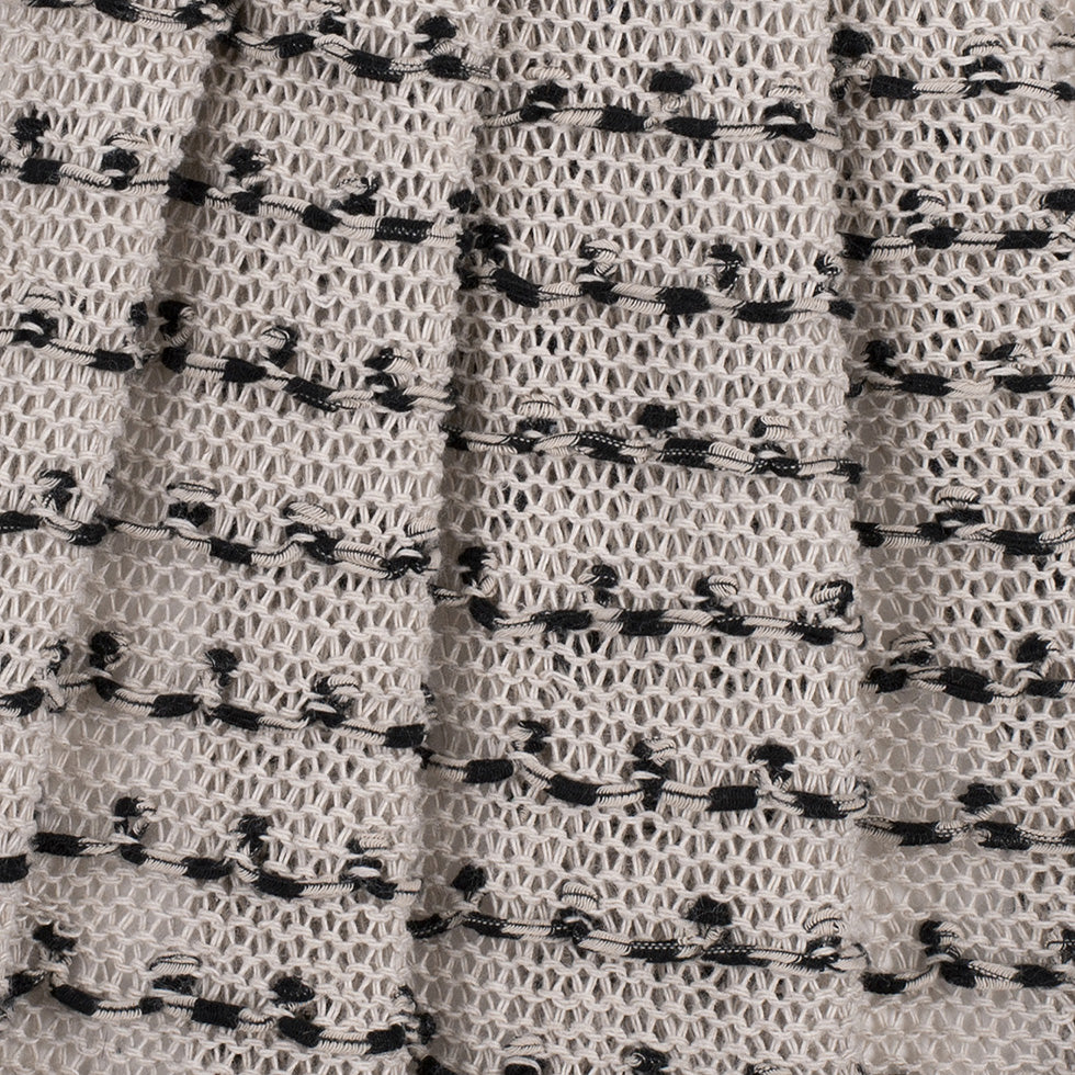 Peyote/Black Spotted Cotton Blended Wool Knit Detail