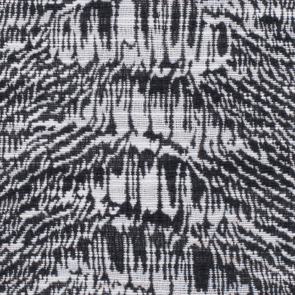 White/Black Abstract Stripes Slubbed Cotton-Poly Woven Detail