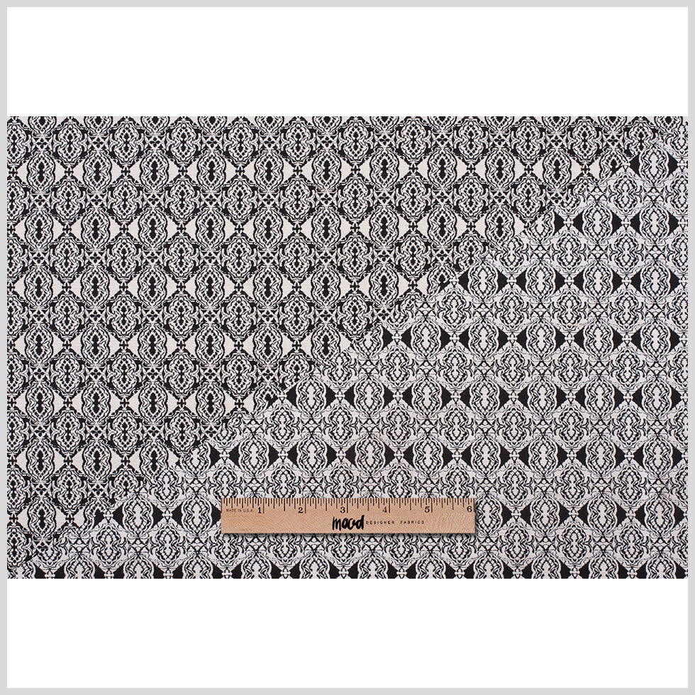 Black/Off-White Geometric Diamonds Cotton Jacquard Folded