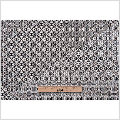 Black/Off-White Geometric Diamonds Cotton Jacquard Folded