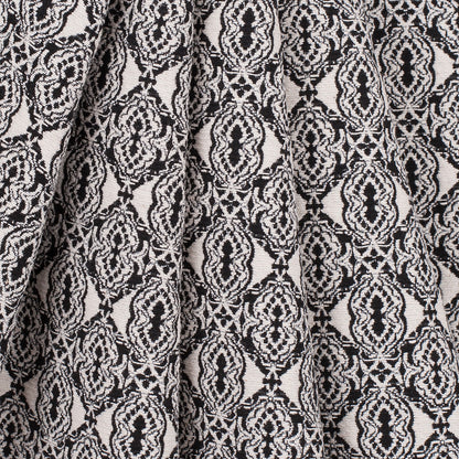 Black/Off-White Geometric Diamonds Cotton Jacquard Detail