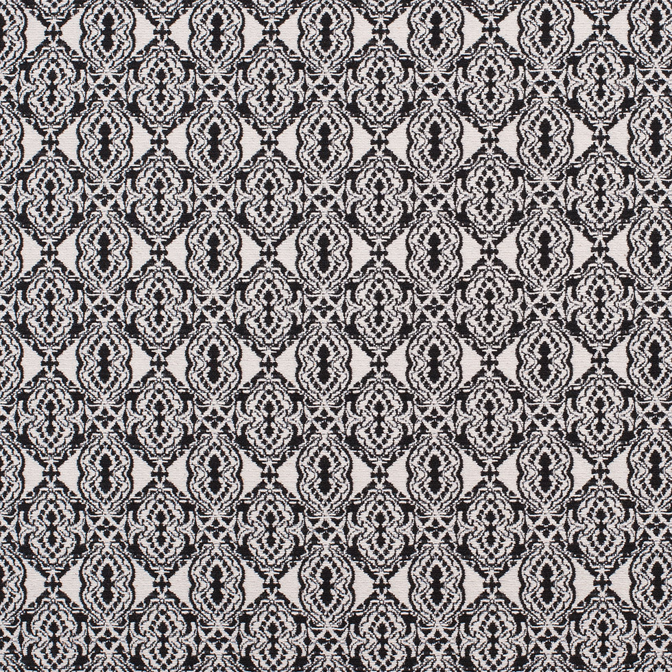 Black/Off-White Geometric Diamonds Cotton Jacquard