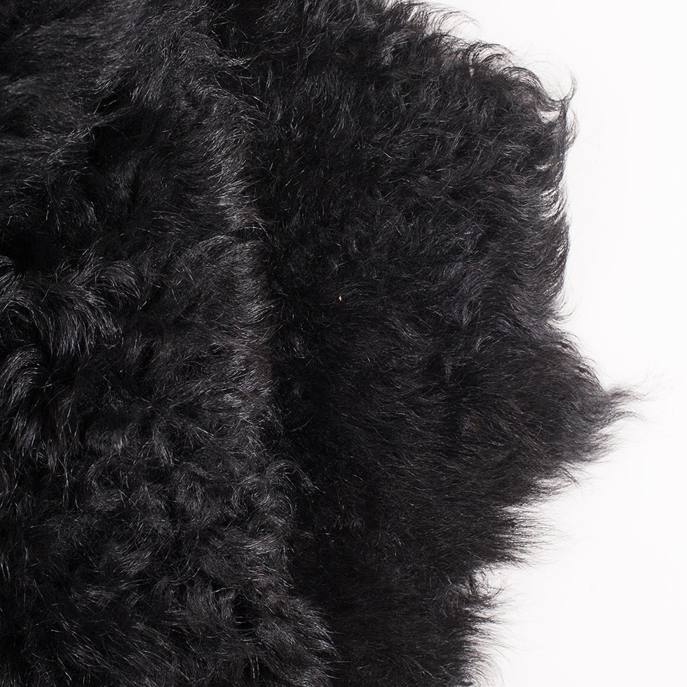 Theory Small Black Lamb Fur Folded