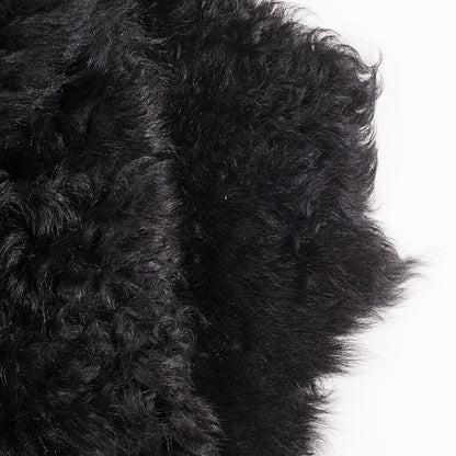 Theory Small Black Lamb Fur Folded